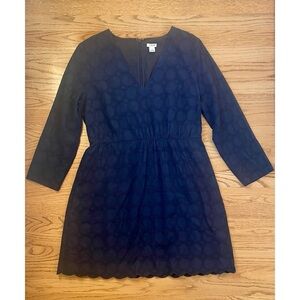 J. Crew Navy Blue V-Neck Lace Dress